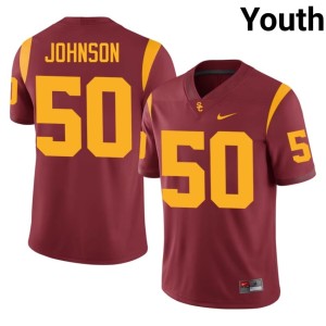 Replica #50 Youth University of Southern California Taylor Johnson Cardinal Jersey 938268-380