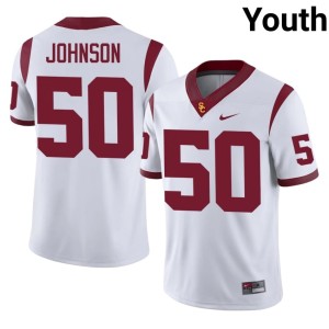 Football Taylor Johnson Southern California Youth #50 White Jerseys 217108-877