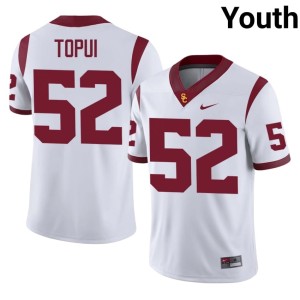 High School Youth Southern California White Tomuhini Topui #52 Jersey 722373-271