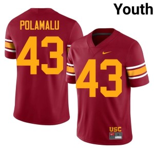 Stitched Southern California Alternate #43 Troy Polamalu Youth Cardinal Jerseys 116886-450